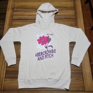 Abercrombie Kids LS Beige Pullover Hoodie - Size 13/14 NWT